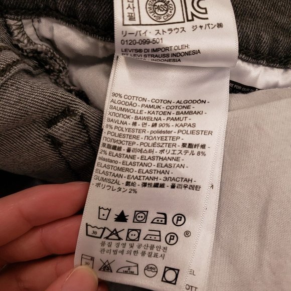 Levis Womens Gray Wedgie Short Size 32 Rolled Hem Denim Casual Button Fly Summer - Picture 5 of 9